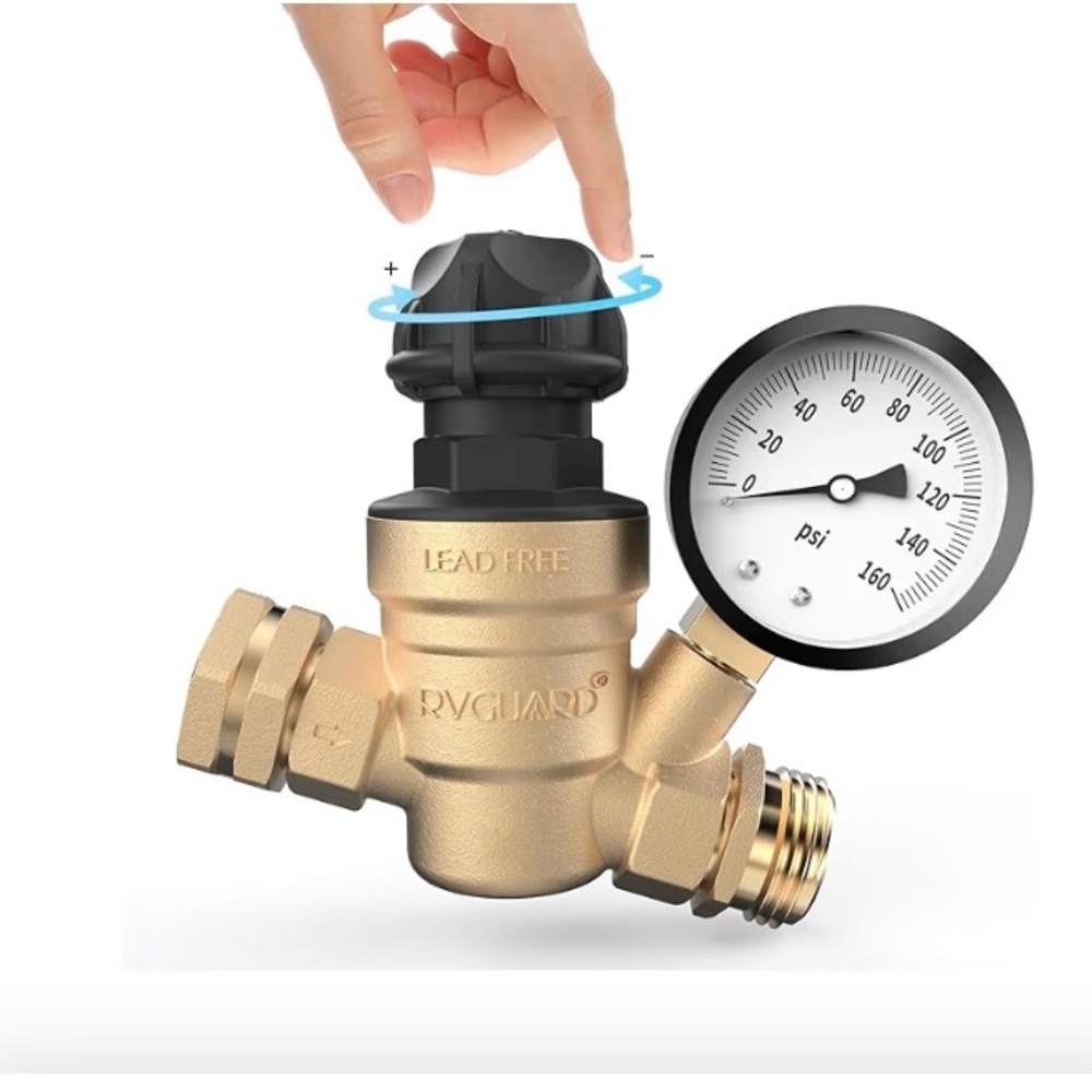 RVGUARD RV Water Pressure Regulator Valve With Adjustable Knob, Easy Install,New